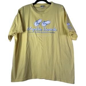 BB Tropics Yellow Myrtle Beach Graphic T-Shirt Reg Size Large